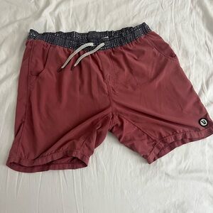 Vuori Charcoal and White Textured Shorts